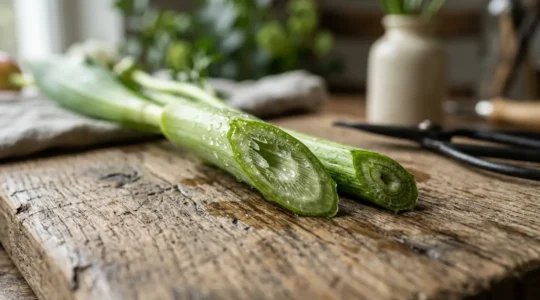 Close-up of freshly cut spring flower stems showing clean angled cuts with water droplets, shallow depth of field focusing on vascular tissue details